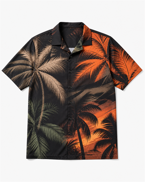 Big & Tall Tropical Graphic T-Shirt Shorts Set for big men view 2