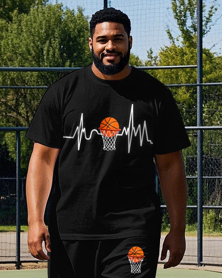 Big & Tall Athletic T-Shirt Pants Set for big men view 2