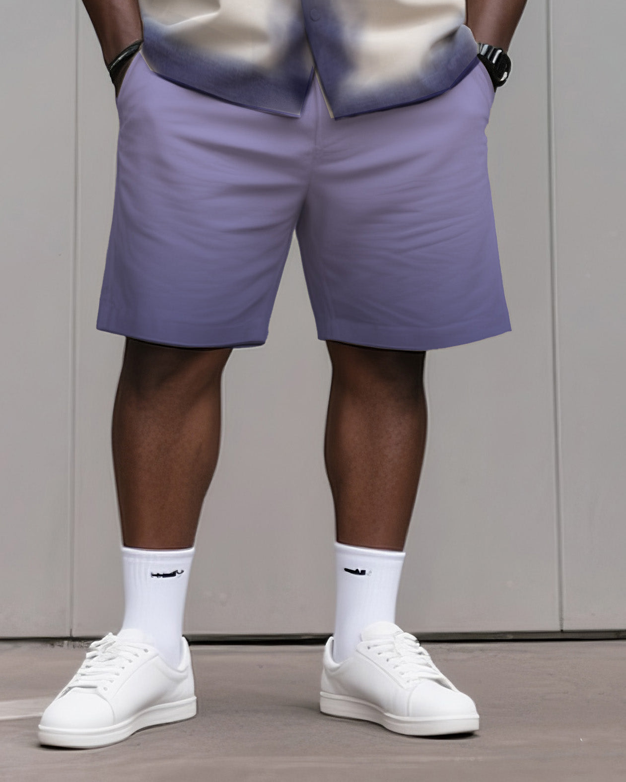 Big & Tall Gradient Graphic T-Shirt Shorts Set for big men view 6