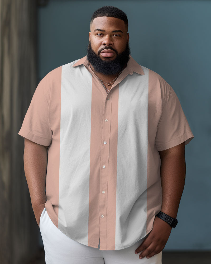 Big & Tall Hawaiian Colorblock Short Sleeve Shirt for big men view 6