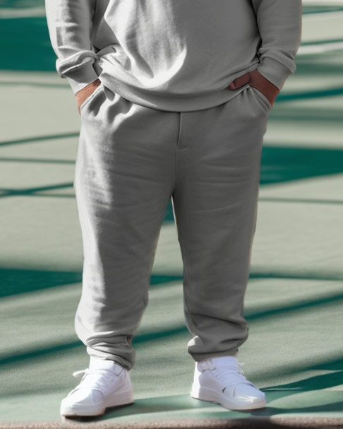Big & Tall Athletic Streetwear Hoodie Sweatpants Set for big men view 3