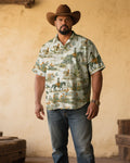 Big & Tall Western Denim Short Sleeve Shirt for big men view 1