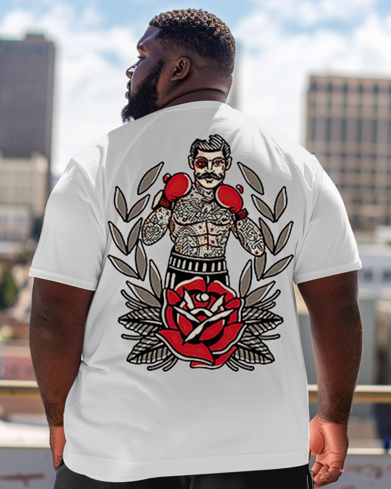 Big & Tall Graphic Floral Streetwear T-Shirt for big men view 2
