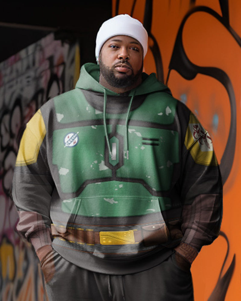 Big & Tall Geometric Hoodie Sweatpants Set for big men view 2