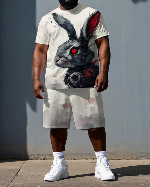 Big & Tall Graphic T-Shirt Shorts Set for big men view 1