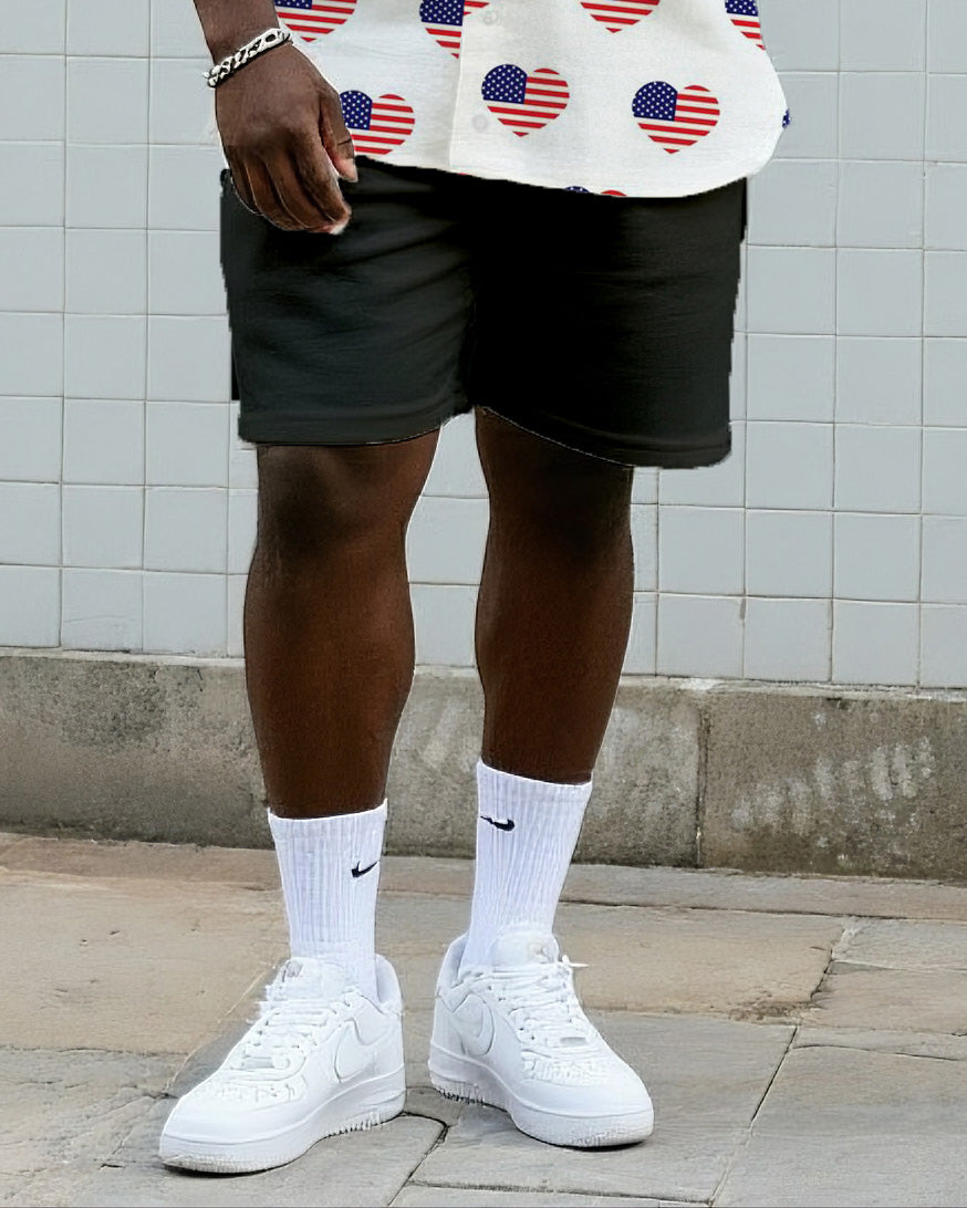 Big & Tall Graphic T-Shirt Shorts Set for big men view 3