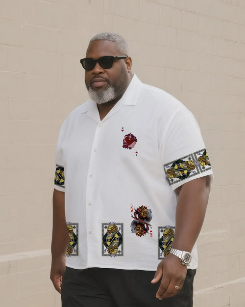 Big & Tall Graphic T-Shirt Shorts Set for big men view 2