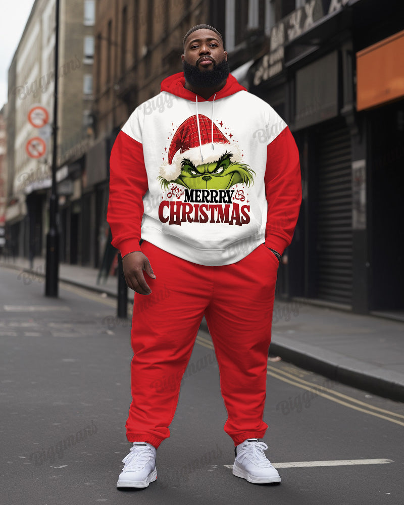 Big & Tall Green Streetwear Hoodie Sweatpants Set for big men view 1