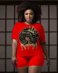 Big & Tall Graffiti T-Shirt Shorts Set for big men view 1