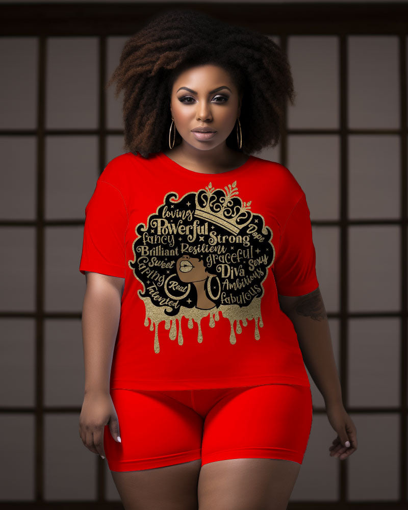Big & Tall Graffiti T-Shirt Shorts Set for big men view 1