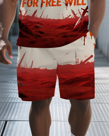 Big & Tall Gradient Polo Shorts Set for big men view 3