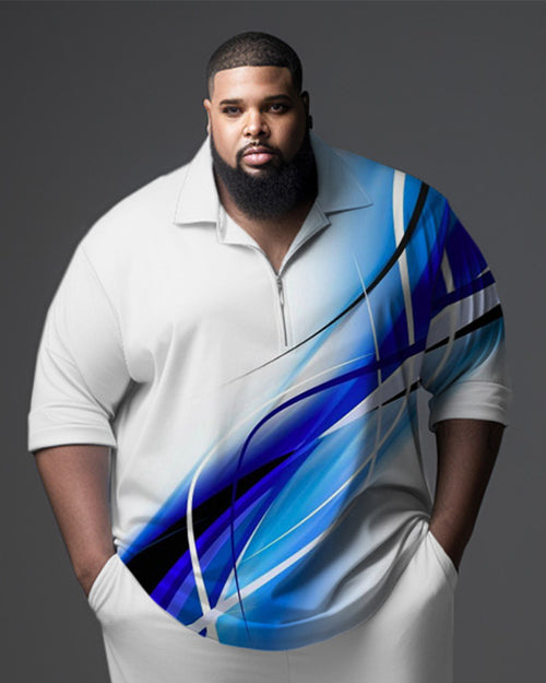 Big & Tall Gradient Polo Pants Set for big men view 2