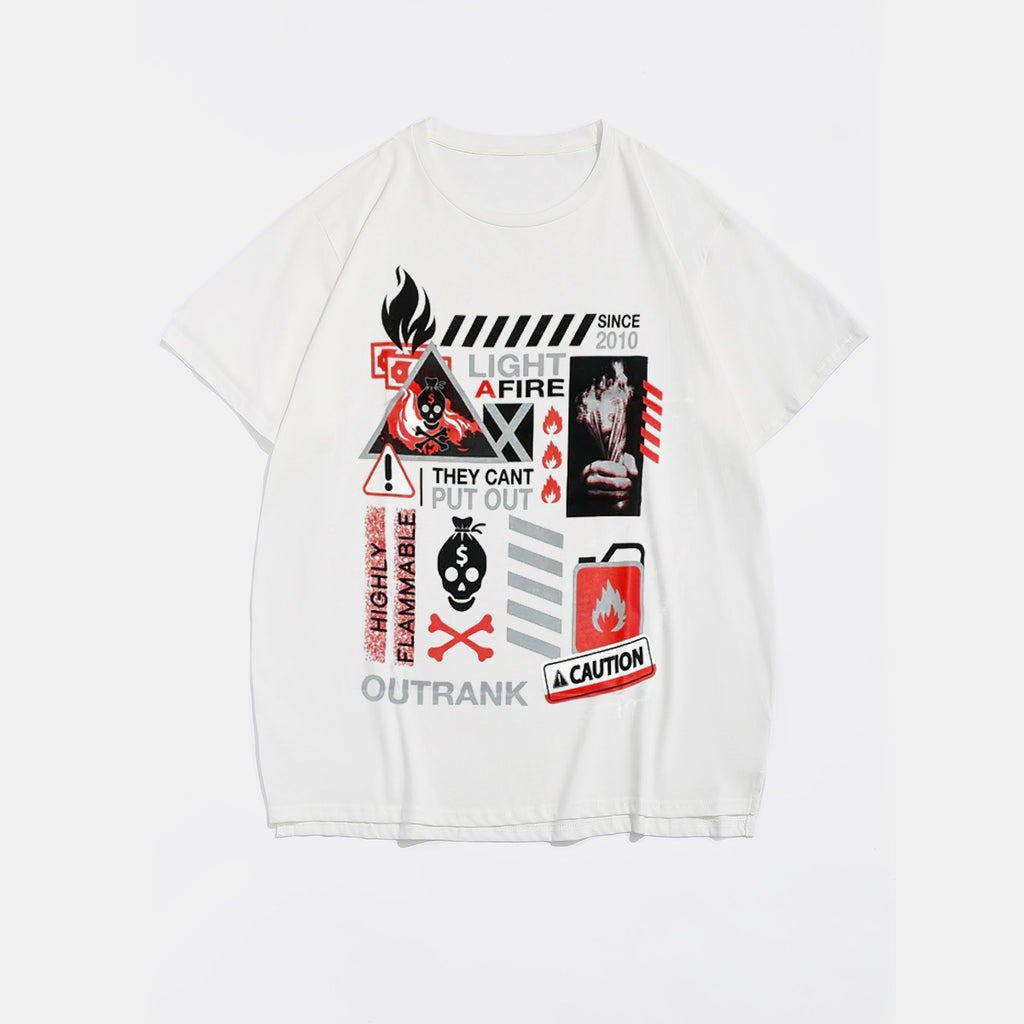 Big & Tall White Streetwear T-Shirt for big men view 2