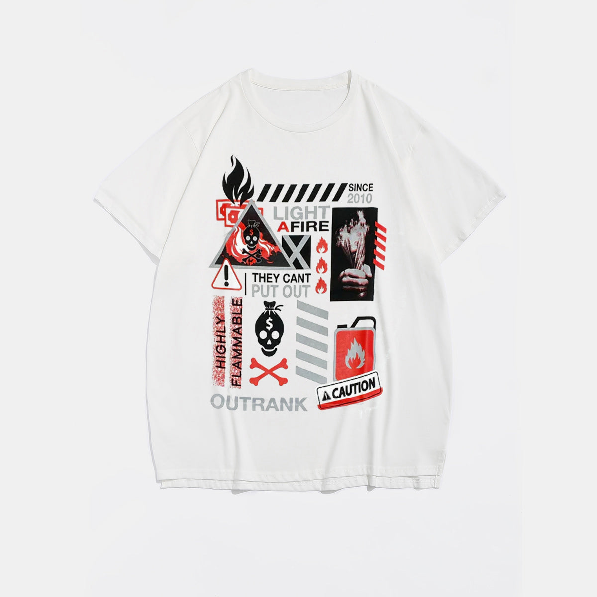 Big & Tall White Streetwear T-Shirt for big men view 2