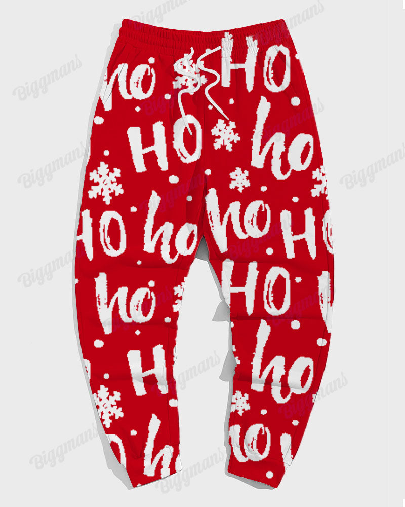 Big & Tall Red Graphic Hoodie Sweatpants Set for big men view 4