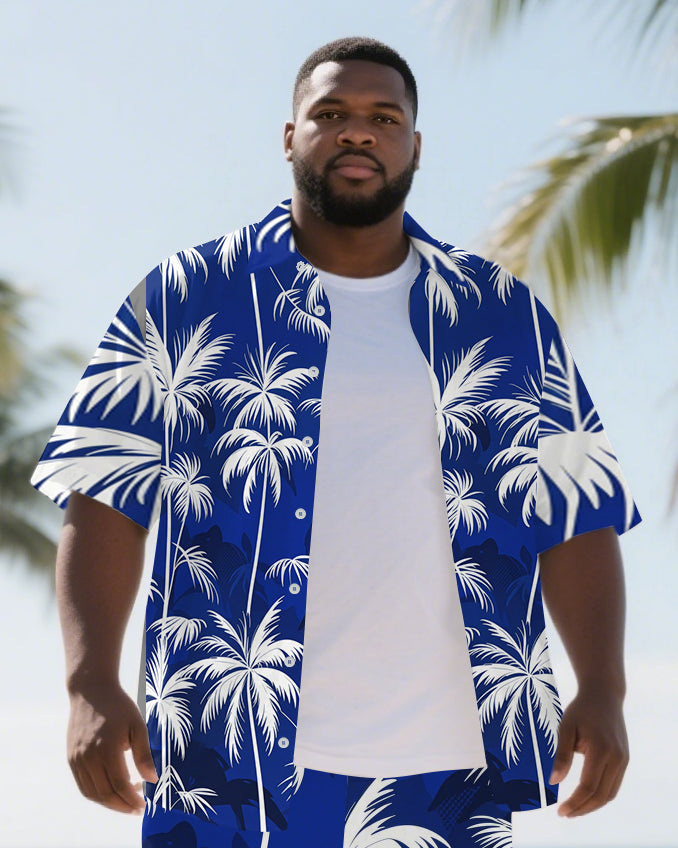 Big & Tall Hawaiian T-Shirt Shorts Set for big men view 2