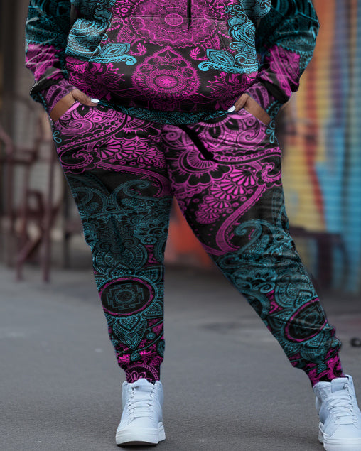 Big & Tall Athletic Hoodie Sweatpants Set for big men view 3