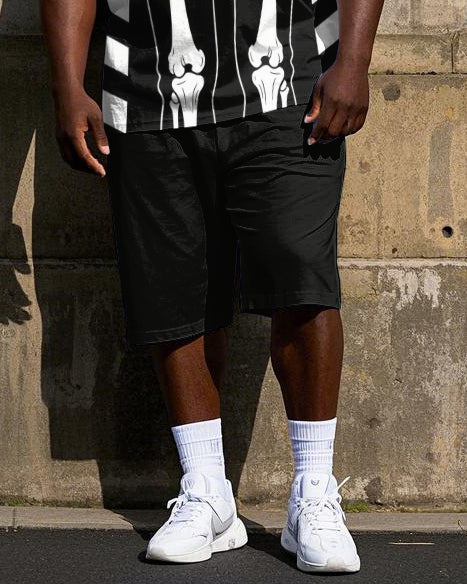 Big & Tall Streetwear T-Shirt Shorts Set for big men view 3