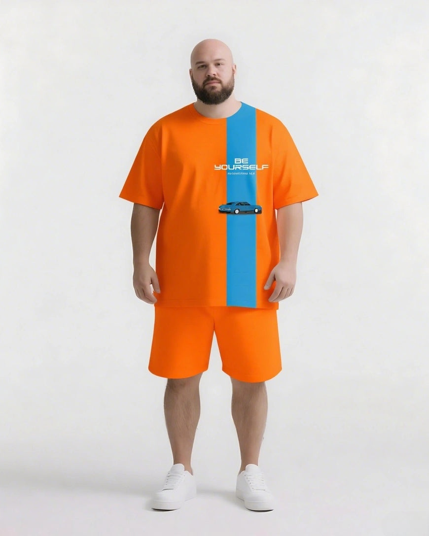 Big & Tall Graphic Streetwear Two-piece Set for big men view 8