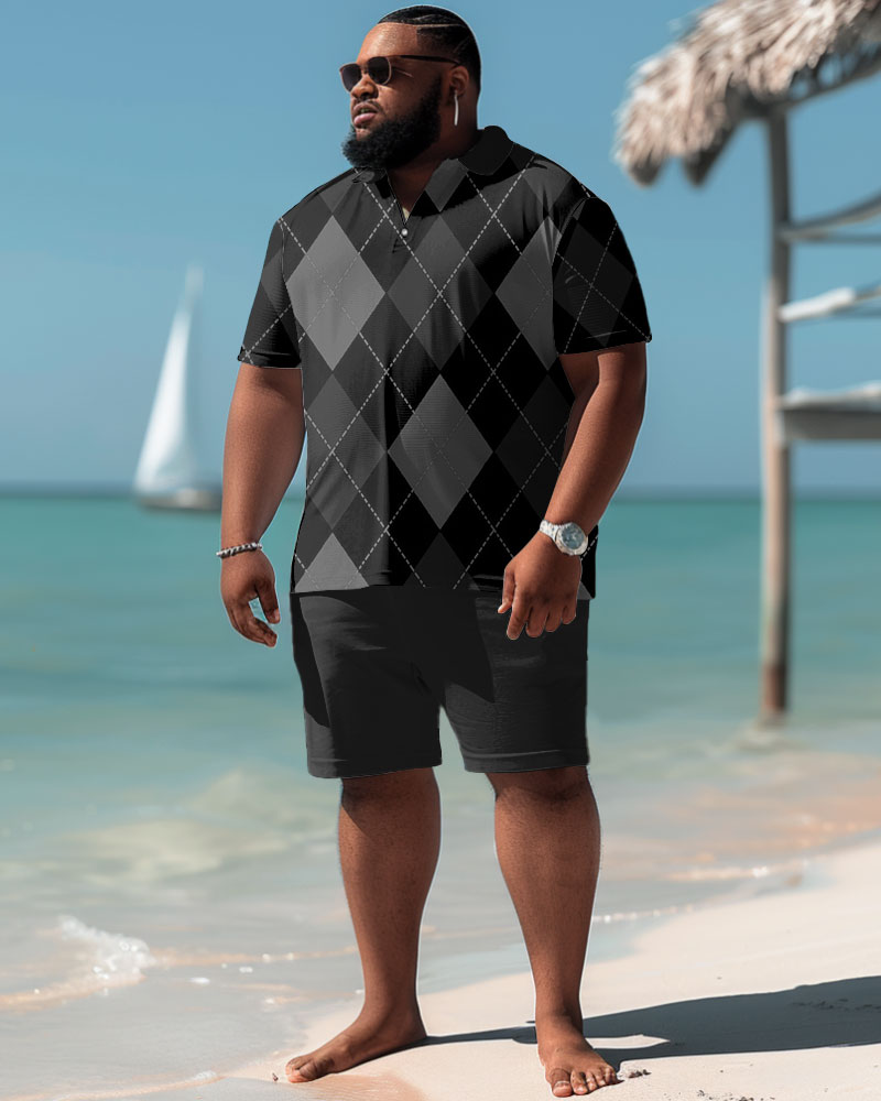 Big & Tall Plaid Two-piece Set for big men view 2