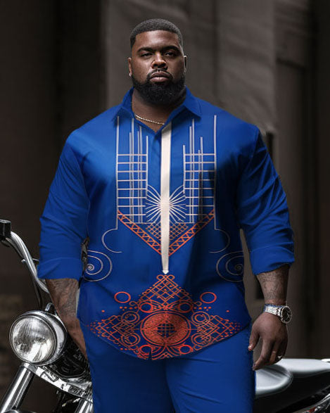 Big & Tall Graphic Shirt Pants Set for big men view 2