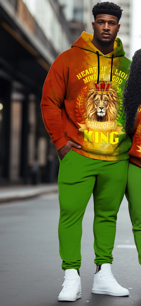 Big & Tall Colorblock Hoodie Sweatpants Set for big men view 7