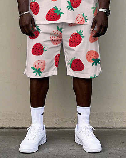 Big & Tall Hawaiian T-Shirt Shorts Set for big men view 3
