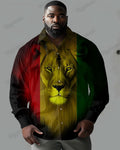 Big & Tall Colorblock Graphic Shirt Pants Set for big men