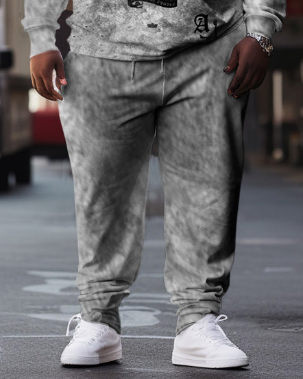 Big & Tall Streetwear Skull Hoodie Sweatpants Set for big men view 3
