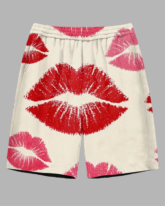 Big & Tall Red Streetwear Athletic Shorts for big men