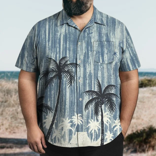 Big & Tall Hawaiian Short Sleeve Shirt for big men