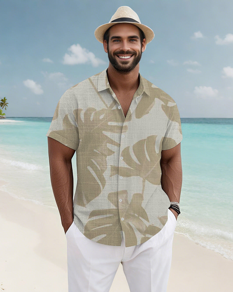 Big & Tall Hawaiian Graphic Short Sleeve Shirt for big men view 3