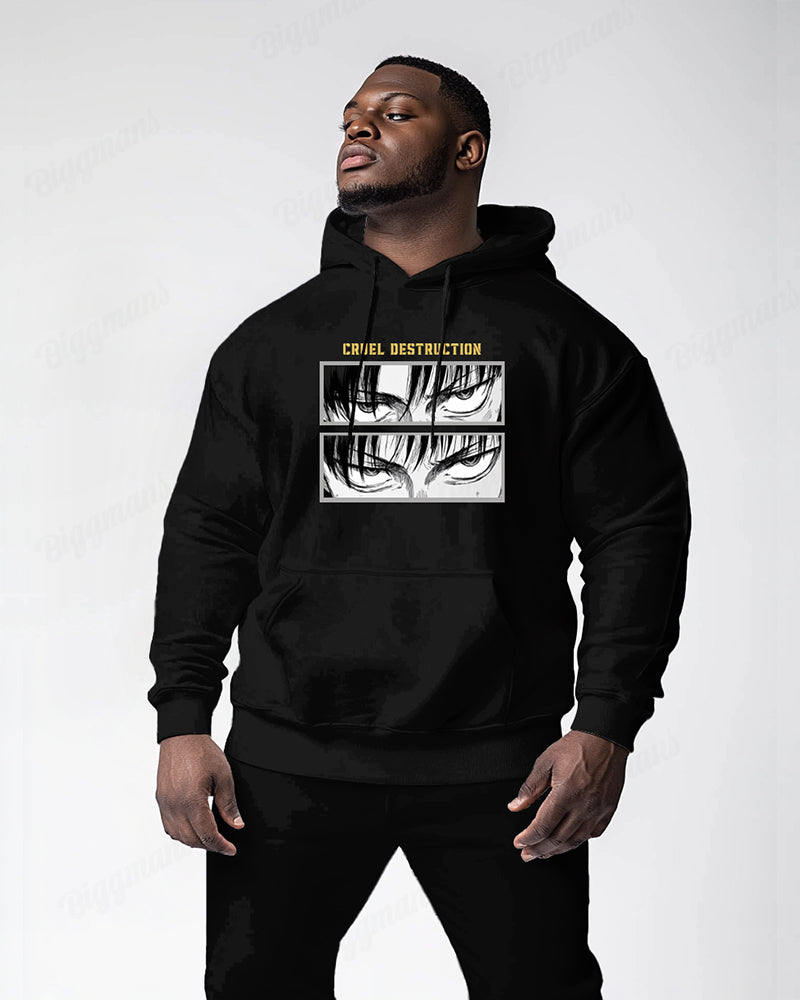 Big & Tall Athletic Streetwear Hoodie Sweatpants Set for big men view 1