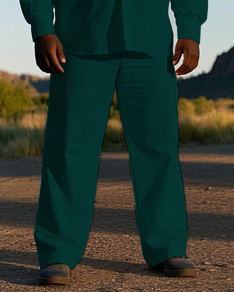 Big & Tall Western Geometric T-Shirt Pants Set for big men view 3