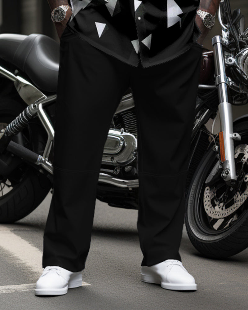 Big & Tall Gradient Geometric Two-piece Set for big men view 3