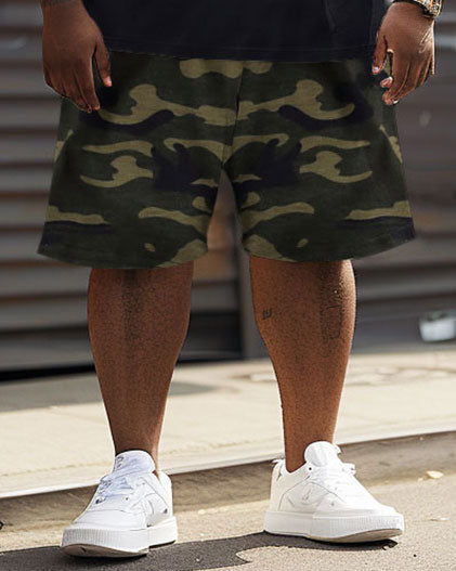Big & Tall Graphic Camouflage Patchwork Two-piece Set for big men view 4