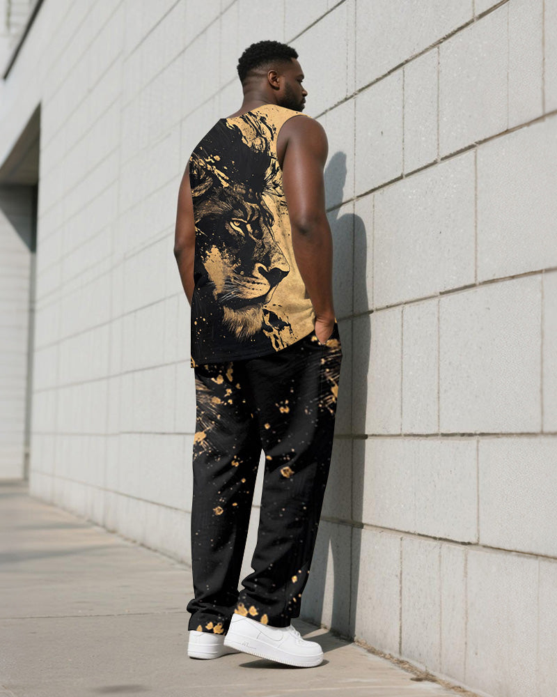 Big & Tall Graphic Vest Pants Set for big men view 4