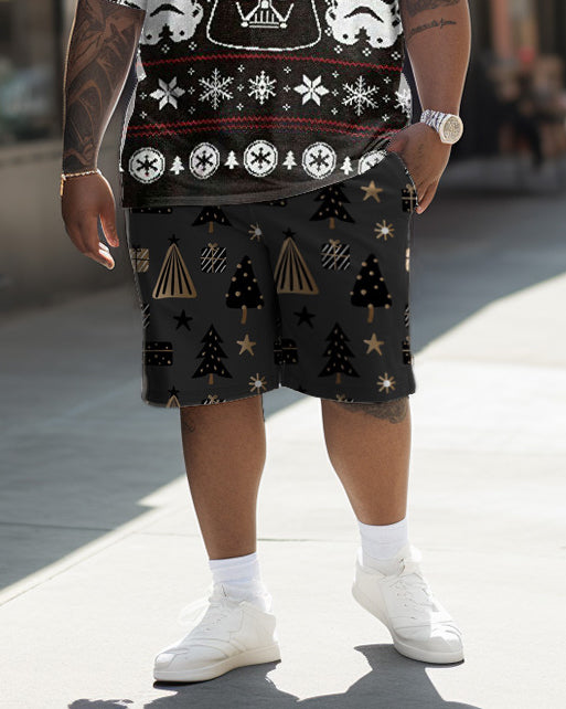 Big & Tall Streetwear T-Shirt Shorts Set for big men view 3