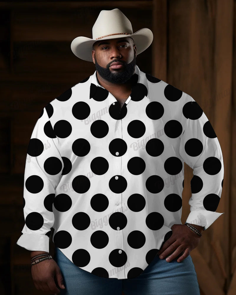 Big & Tall Plaid Vintage Long Sleeve Shirt for big men view 1
