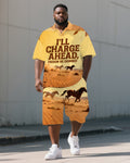 Big & Tall Graphic Graffiti Polo Shorts Set for big men view 1