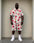Big & Tall Hawaiian T-Shirt Shorts Set for big men view 1
