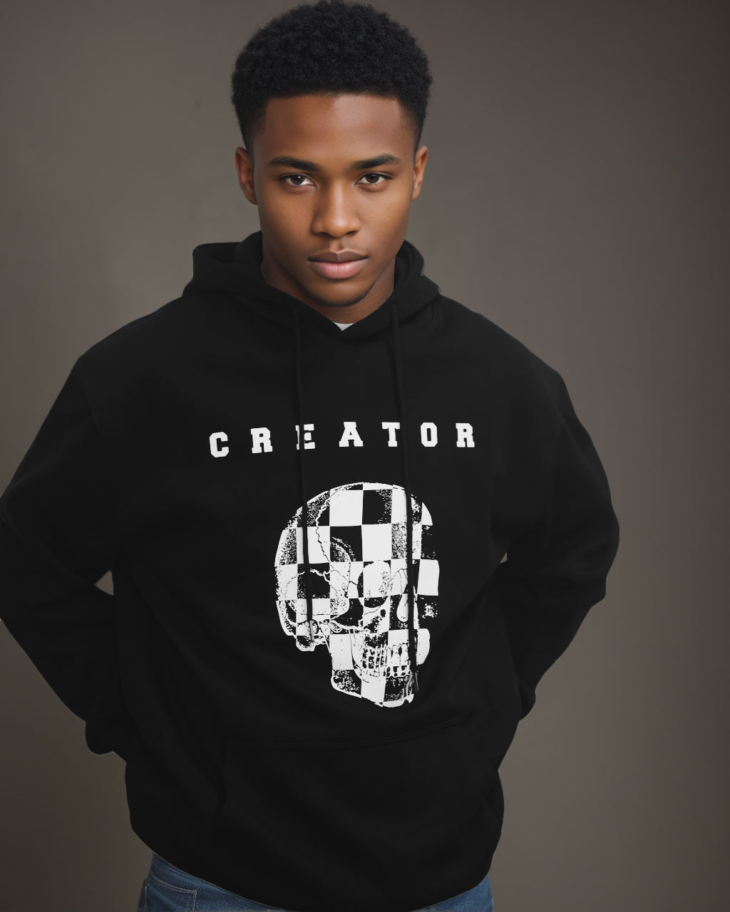 Big & Tall Graphic Skull Hoodie for big men view 1