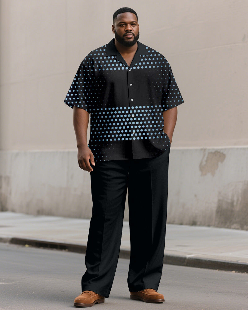 Big & Tall Black Graphic T-Shirt Pants Set for big men view 1