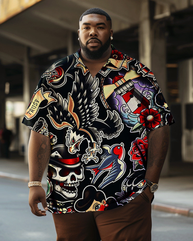 Big & Tall Hawaiian Graphic Graffiti Jeans for big men
