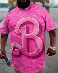 Big & Tall Pink Graphic Jeans for big men