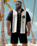 Big & Tall Hawaiian Graphic T-Shirt Shorts Set for big men view 2