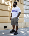 Big & Tall Graffiti Streetwear T-Shirt Shorts Set for big men view 1