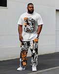 Big & Tall Graffiti Streetwear T-Shirt Pants Set for big men view 1