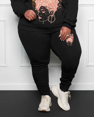 Big & Tall Brown Hoodie Sweatpants Set for big men view 3