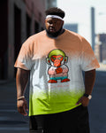 Big & Tall Gradient Graffiti Streetwear Jeans for big men